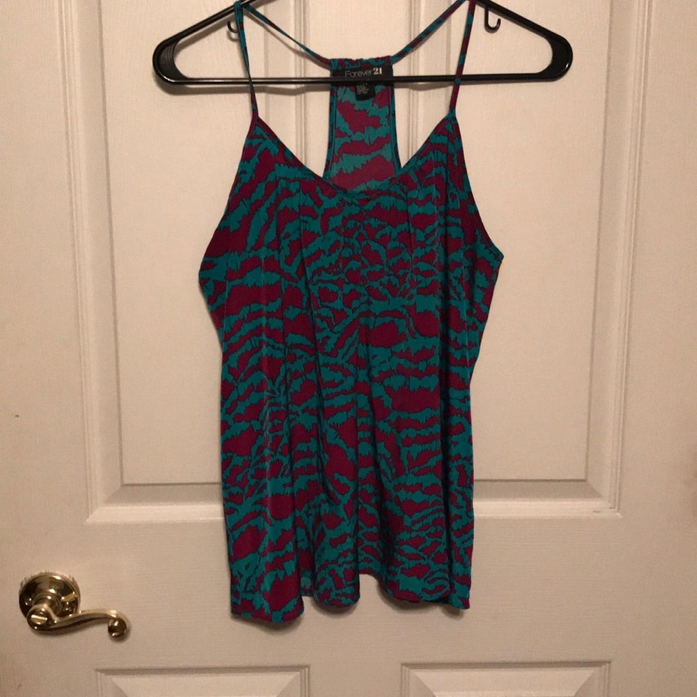 Forever 21 Teal and Purple Racerback Shirt